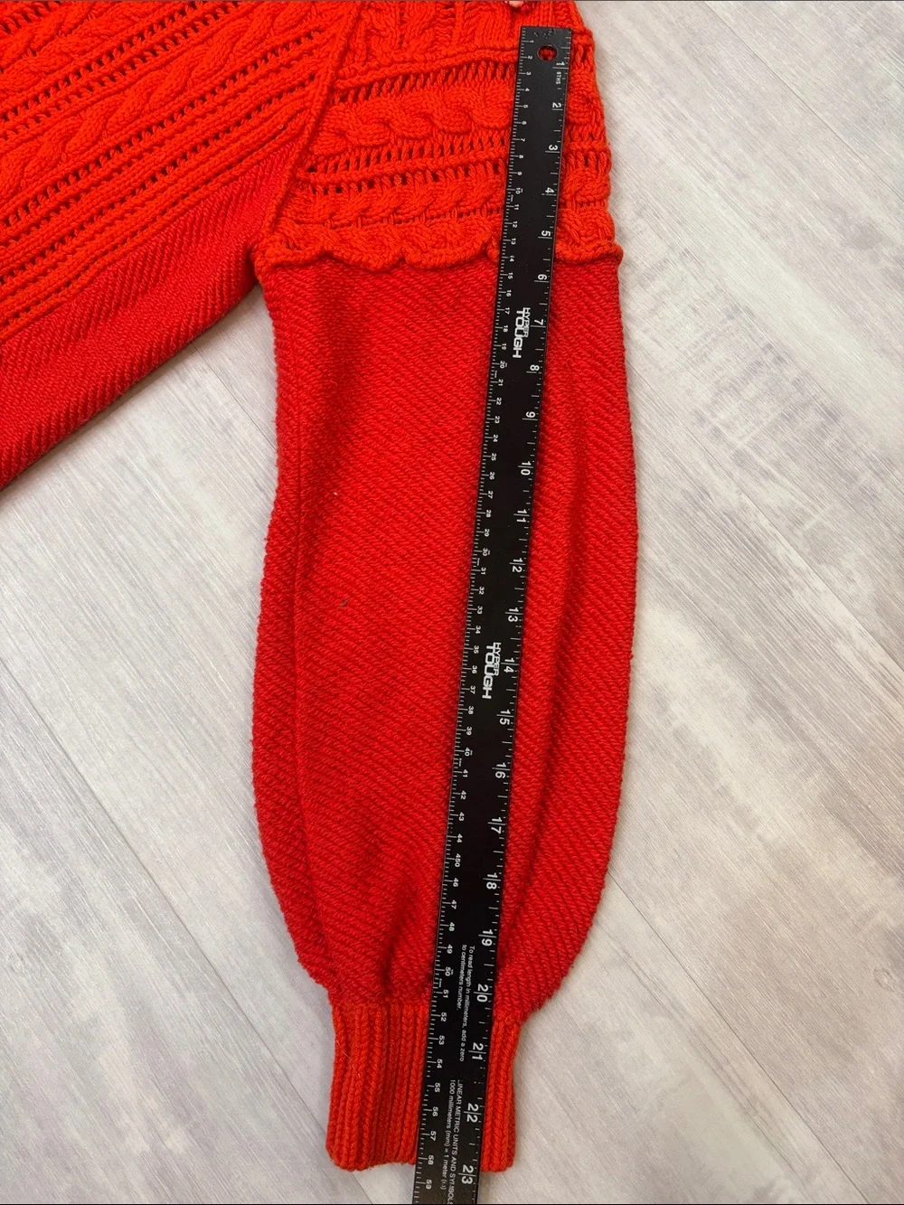 Free People Red Cable-Knit Half-Zip Turtleneck Sweater Wool Cotton